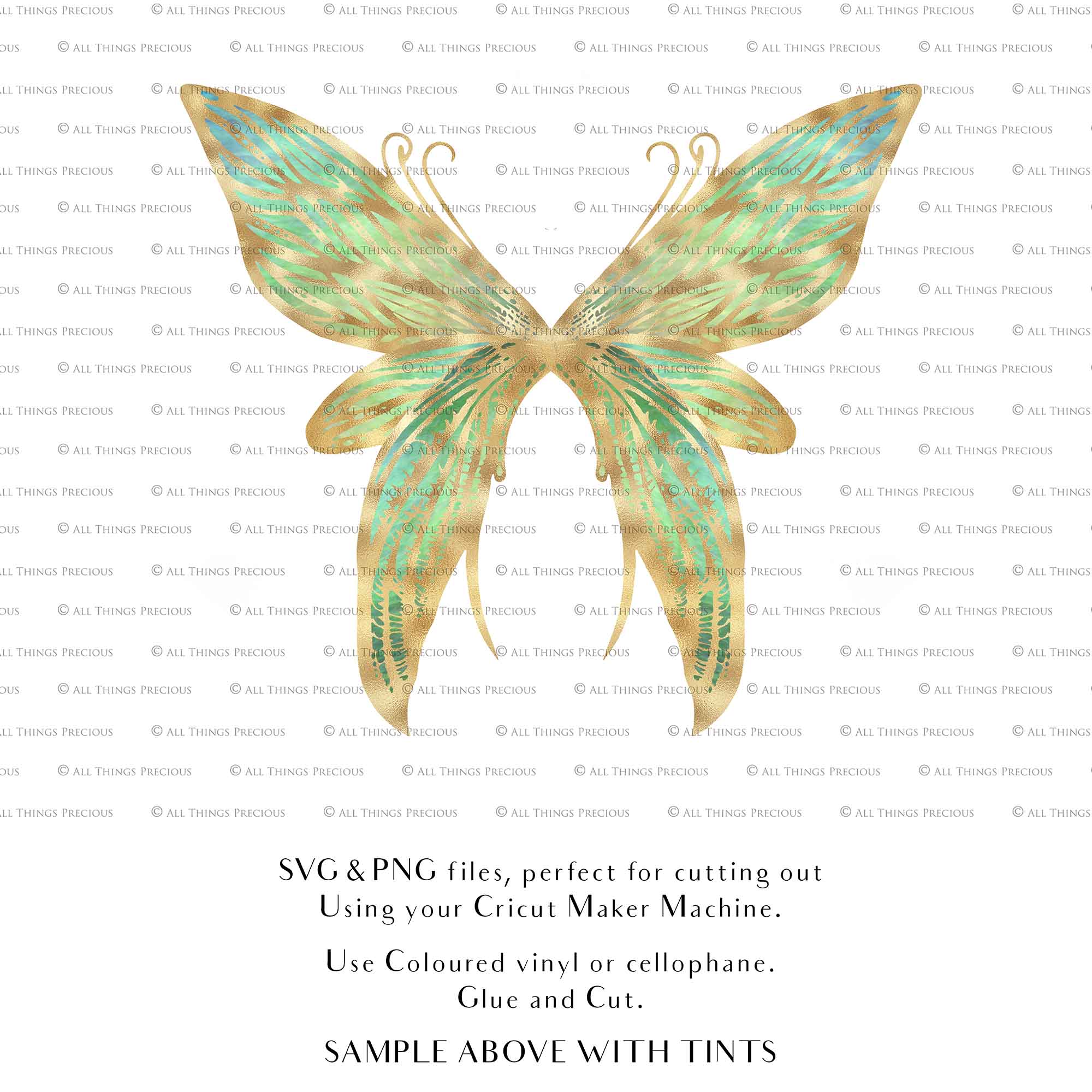 SVG & PNG Fairy Wing files for Cricut or Silhouette Cameo Cutting Machine. To create wearable fairy wings, in adult or children sizes. Simply load the design into design space for Cricut, re size and you are set to go!  These are Individual Wing Pieces, for you to cut and assemble. This is a DIGITAL product.